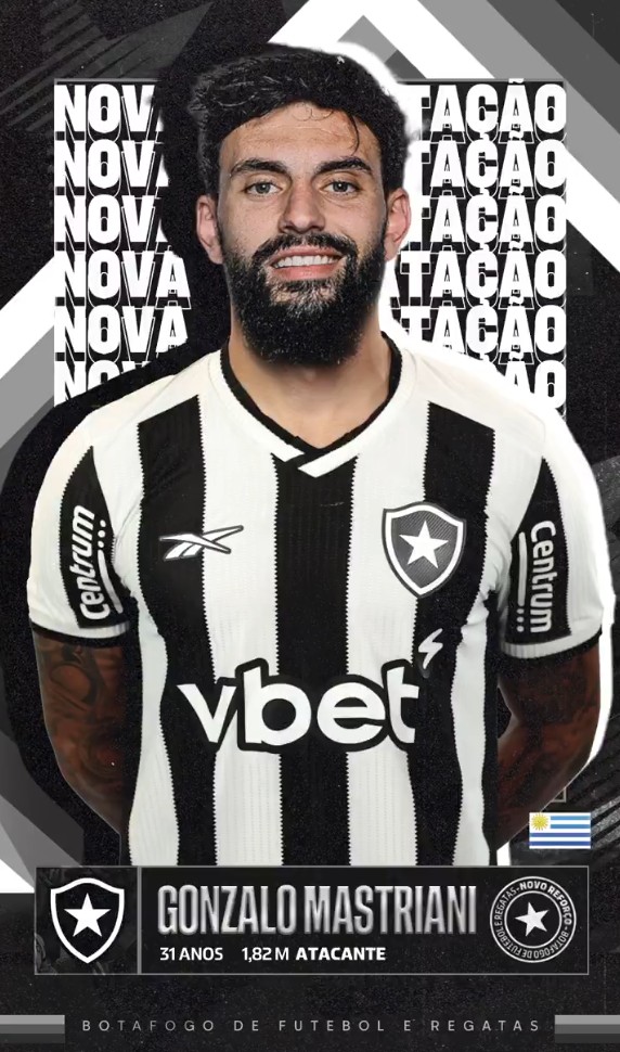 Botafogo anuncia a contratação do centroavante Mastriani, ex-Athletico