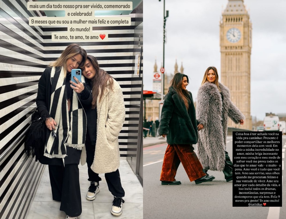 Lauana Prado celebrou 9 meses de namoro com a influenciadora Tati Dias — Foto: Reprodução Instagram