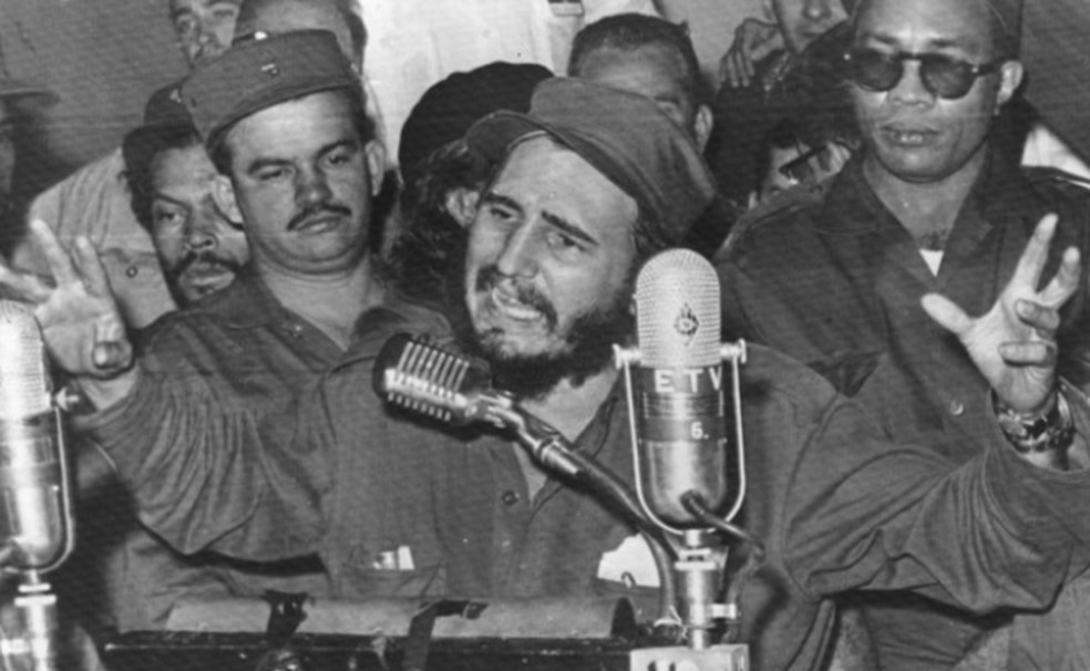 Fidel Castro durante discurso em 1959 — Foto: Arquivo