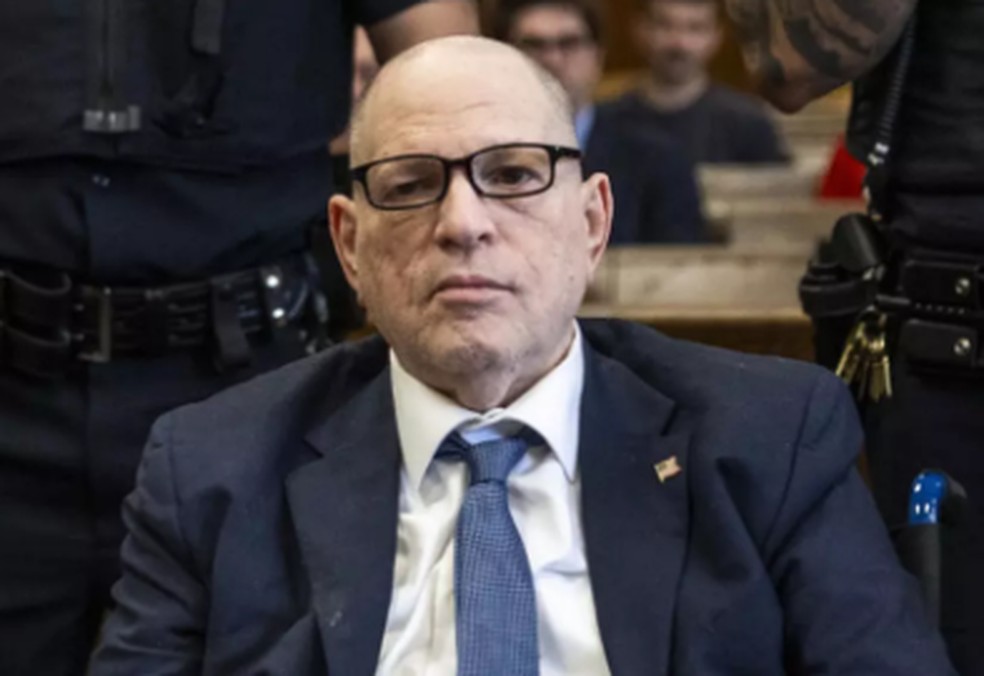 Harvey Weinstein durante julgamento em Nova York — Foto: Eduardo Munoz Alvarez / POOL / AFP