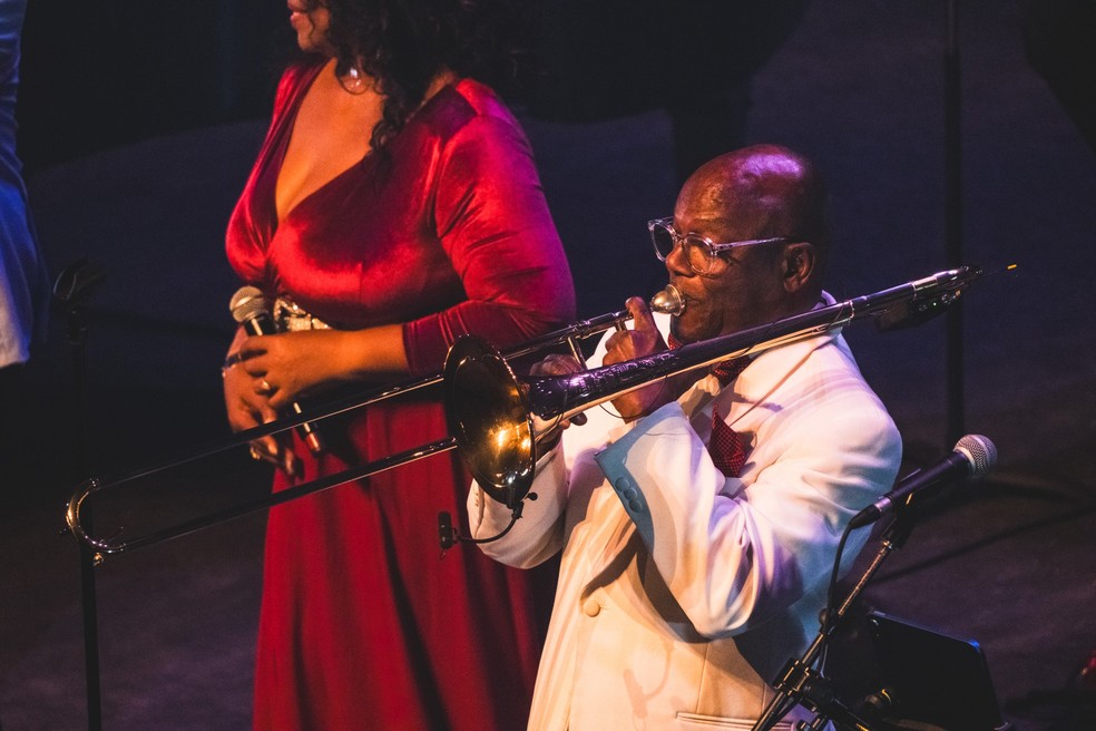 Jesus 'Aguaje' Ramos no trombone: 'Eu não me separo das raízes da música tradicional. Não há concessão' — Foto: Divulgação