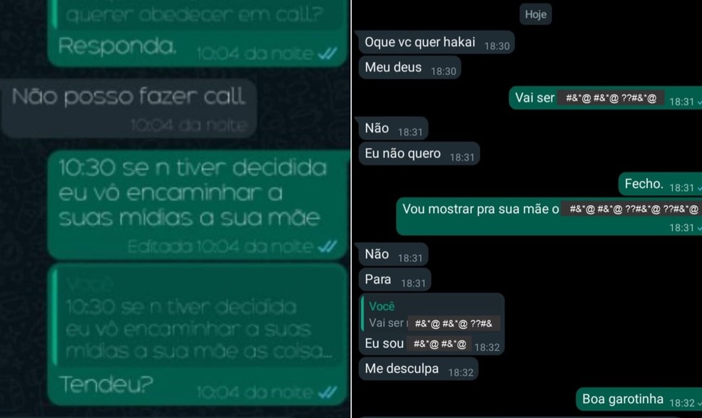 Integrantes do grupo ameaçavam expor conteúdos produzidos pela vítimas para os pais delas — Foto: Reprodução/PCMT