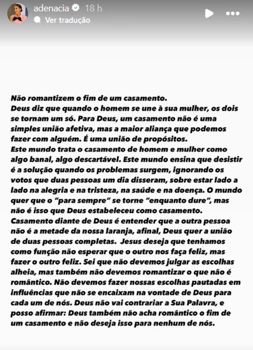 Conselheira espiritual de Bruna Biancardi falou sobre divórcio — Foto: Reprodução Instagram