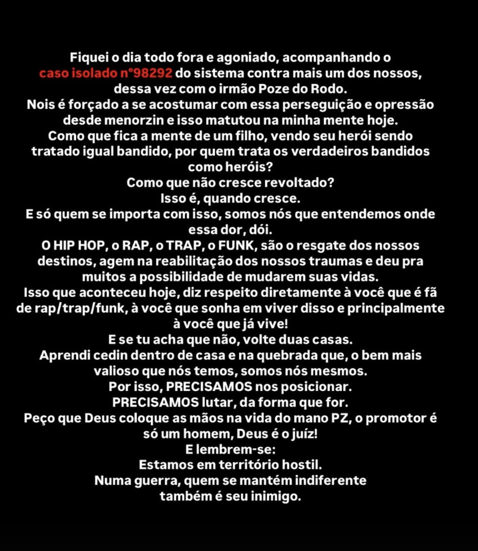 Stories do MC Jotapê — Foto: Reprodução do Instagram