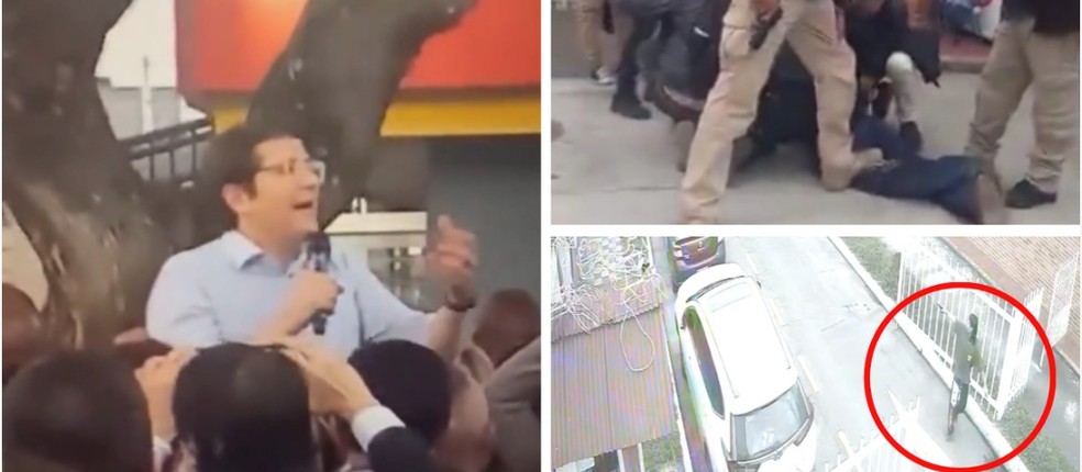 Um adolescente identificado como o atirador do candidato presidencial Miguel Uribe foi capturado por membros do UNP. — Foto: Redes sociais e arquivos pessoais