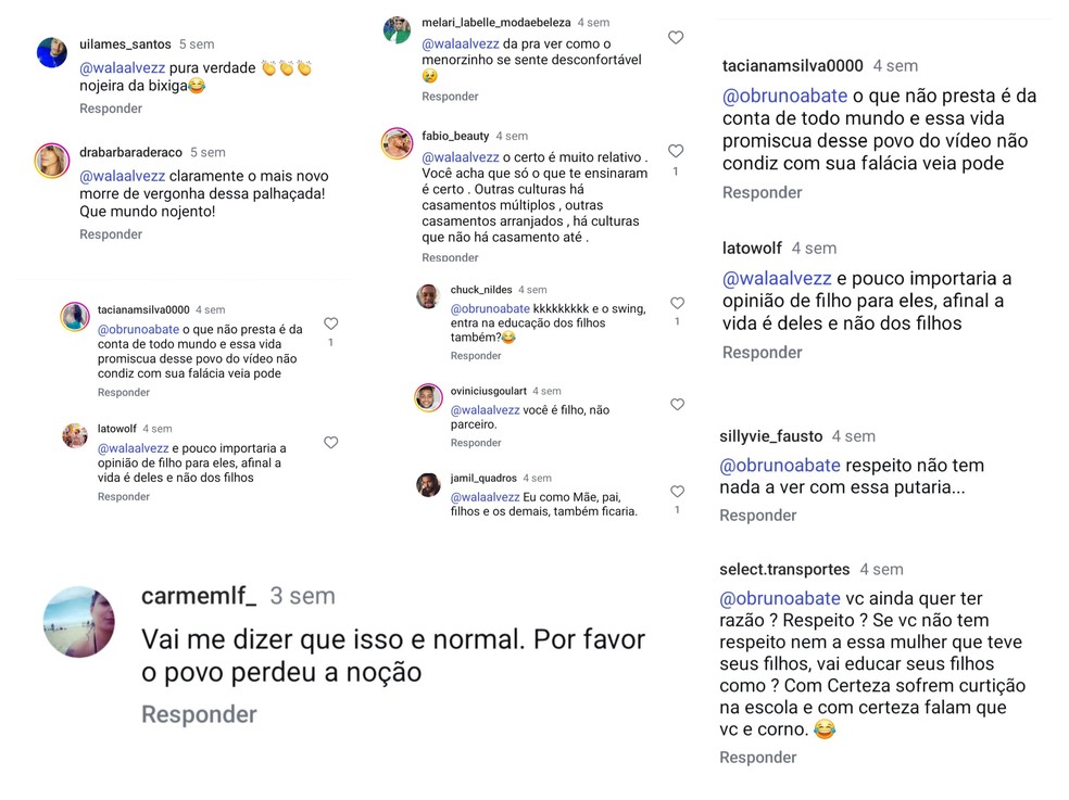 Adolescentes de família poliafetiva sofrem ataques virtuais por estrutura familiar — Foto: Reprodução Instagram
