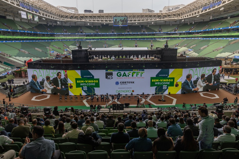 Evento do agronegócio em São Paulo, nesta quinta (5) — Foto: Maria Isabel Oliveira / O Globo