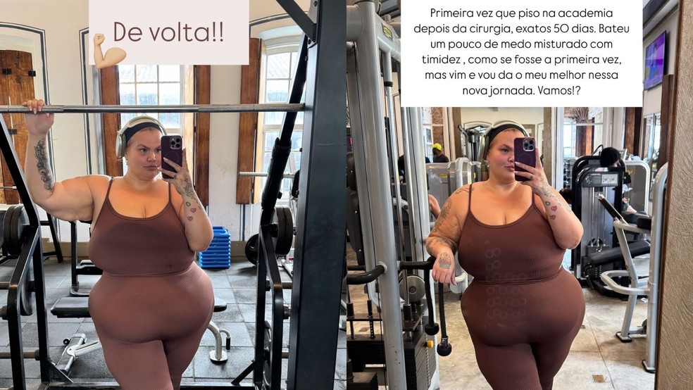 A influenciadora Thais Carla usou as redes sociais para explicar que a cirurgia de redução do estômago agravou problema de queda de cabelo — Foto: Reprodução/Instagram