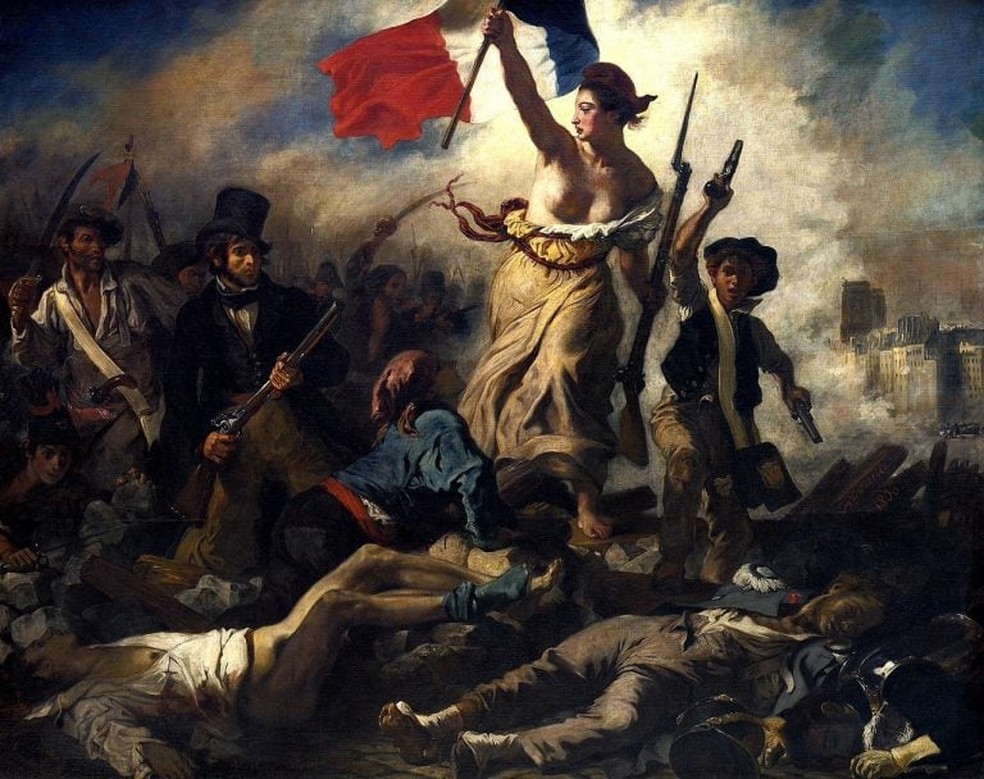 "A Liberdade guiando o povo", pintura de Eugène Delacroix — Foto: Reprodução