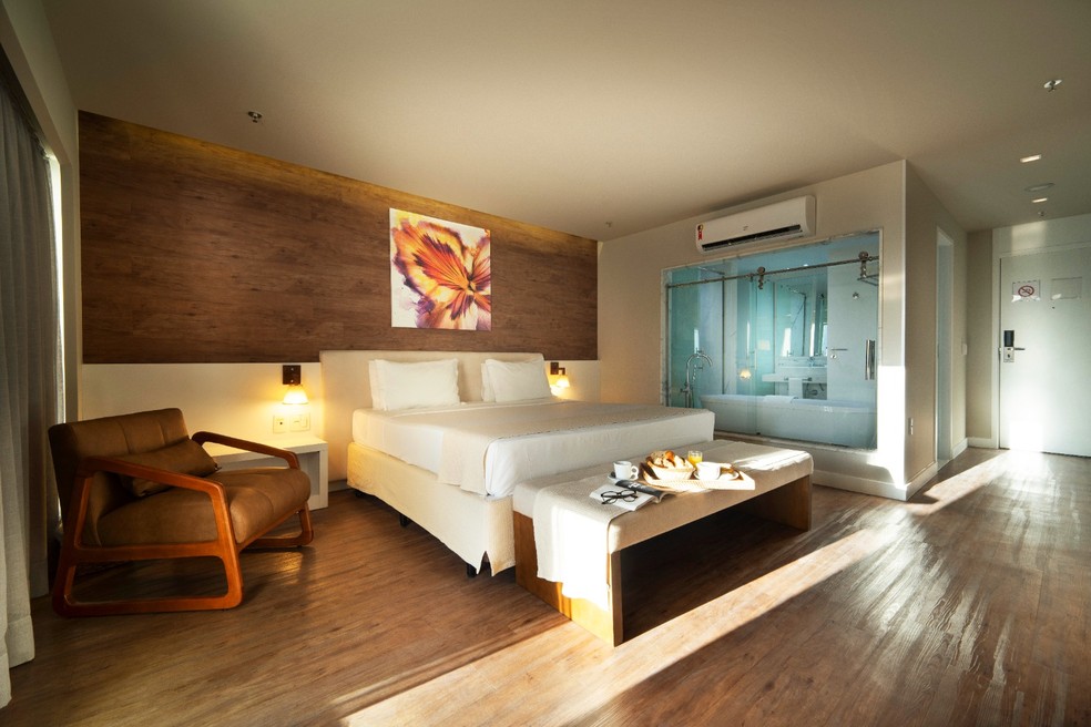 Suíte super luxo no Square Design Hotel — Foto: Divulgação