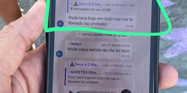 Mensagem do traficante conhecido como Kapetex está em grupo de mototaxistas — Foto: Reprodução