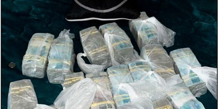 Dinheiro que seria do tráfico de drogas e que TH Jóias faria o câmbio por dólares — Foto: Reprodução