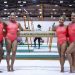Seleção brasileira de ginástica artística no Mundial de Jacarta-2025 tem duas novatas, com 15 anos: Júlia Coutinho (primeira à esquerda) e Sophia Weisberg. (última à direita) — Foto: MeloGym/CBG