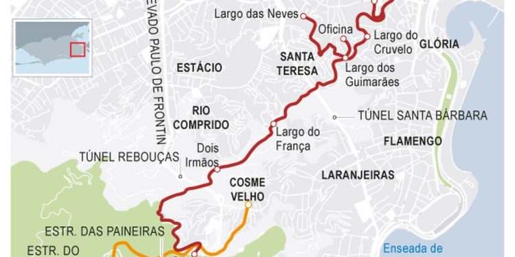 O itinerário do bondinho — Foto: Editoria de Arte