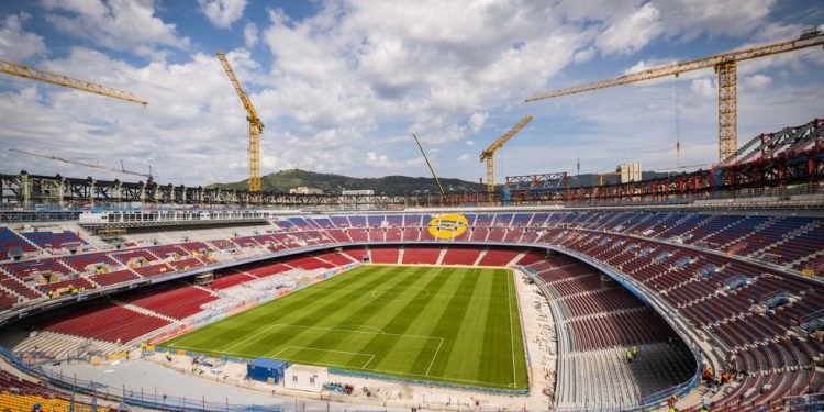 Camp Nou em obras — Foto: Divulgação/Barcelona
