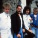 O grupó inglês Queen, em 1985: John Deacon (à esquerda), Freddie Mercury, Brian May e Roger Taylor. — Foto: Arquivo