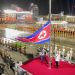 O desfile militar para comemorar o 80º aniversário de fundação do Partido dos Trabalhadores da Coreia na Praça Kim Il Sung em Pyongyang — Foto: STR / KCNA VIA KNS / AFP