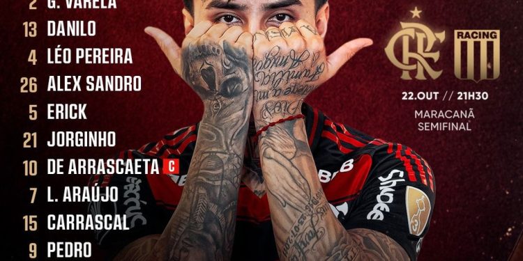 Escalação do Flamengo — Foto: Reprodução