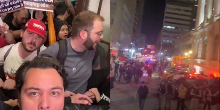 Advogado Jeffrey Chiquini foi expulso da UFPR e hostilizado por alunos; polícia foi acionada — Foto: Reprodução