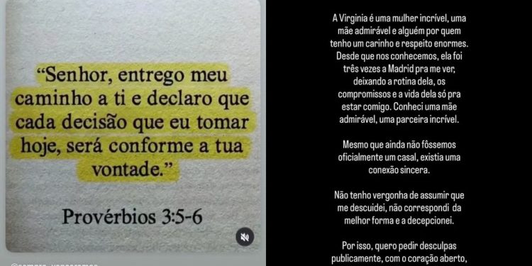 Após pedido de desculpas de Vini Jr., Virgínia Fonseca compartilha versículo — Foto: Reprodução Instagram