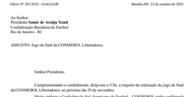 Governo do Distrito Federal faz lobby para que Brasília se torne a sede da final da Libertadores — Foto: Reprodução