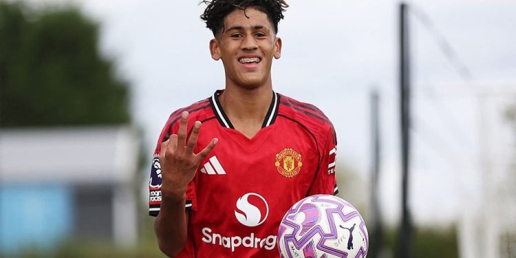 JJ Gabriel, joia do Manchester United — Foto: Reprodução/Redes sociais