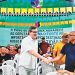 Danilo Forte é recebido em Irauçuba (CE) com faixa após apadrinhar verba para pavimentação — Foto: Reprodução