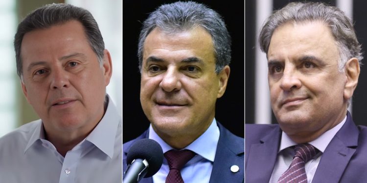 Marconi Perillo, Beto Richa e Aécio Neves: todos já disputaram cargos majoritários pelo partido e têm 60 anos ou mais — Foto: Reproduções
