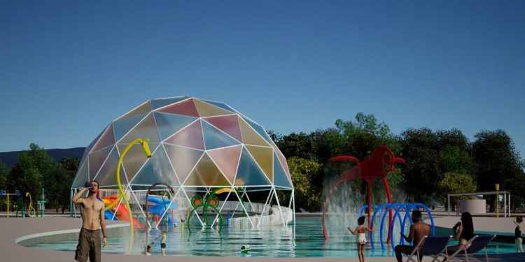 Os frequentadores do parque também ganharão um espaço 'molhado' para os dias de calor — Foto: Reprodução do projeto