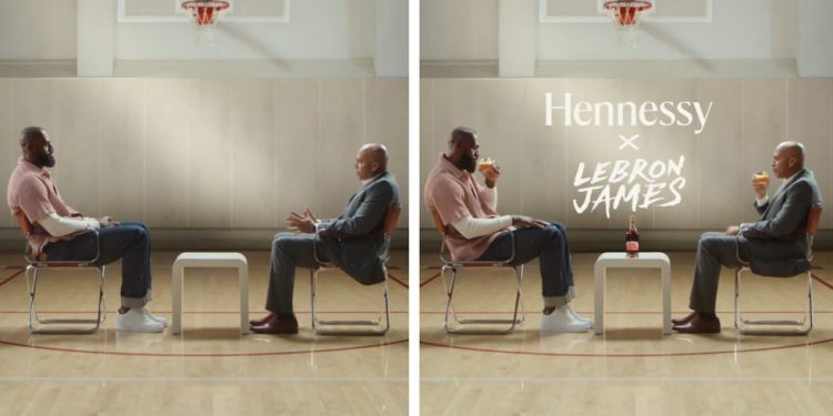 Anúncio de LeBron James era de marca de bebida — Foto: Reprodução