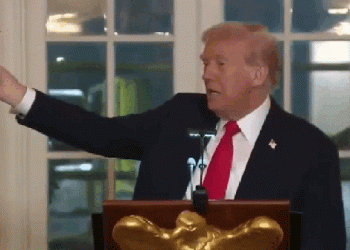 Trump levanta molde arco do triunfo — Foto: Reprodução