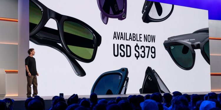 Mark Zuckerberg apresenta os modelos de óculos inteligentes Meta Ray-Ban AI — Foto: Bloomberg