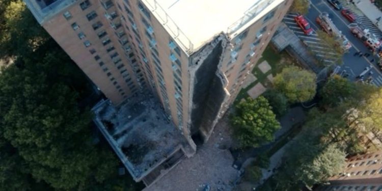 Estrago em prédio nos EUA após explosão de gás — Foto: Reprodução