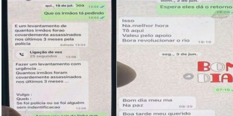 Imagens mostram trocas de mensagens — Foto: Reprodução