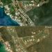 Antes e depois do Furacão Melissa na Jamaica — Foto: Reprodução