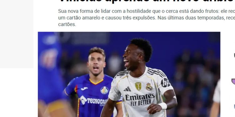 Marca: Vinicius transforma provocações em expulsões e vive “nova fase de maturidade” no Real Madrid — Foto: Reprodução