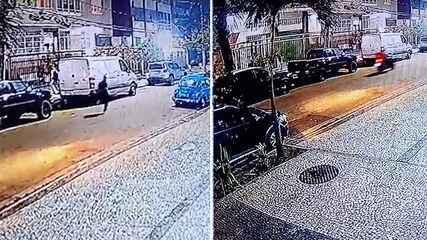 Imagens mostram homem perseguindo assaltante disfarçado de entregador no Leblon