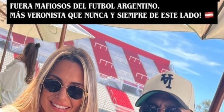 Valentina Martin, esposa de Verón, nas redes sociais — Foto: Reprodução
