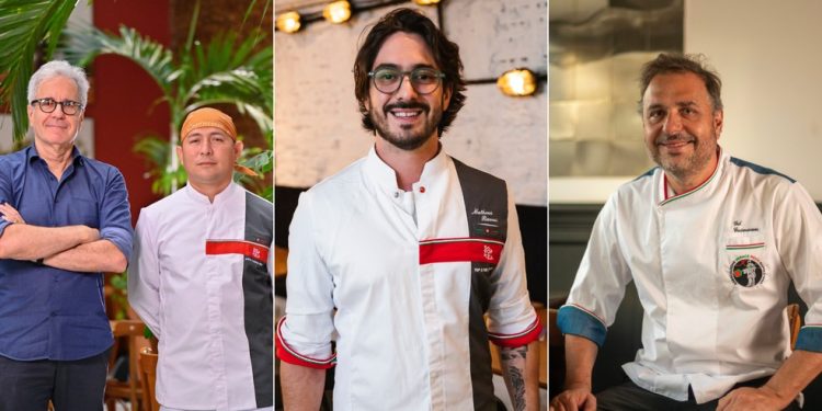 Da esquerda para a direita, Bruno Tolpikow e João Paulo Alves de Sousa, Matheus Costa e Gil Guimarães — Foto: Montagem com fotos de Bruno de Lima; Andres Costa; e Facundo Fotografia