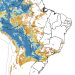 Mapa mostra possibilidade de chuva no Brasil para esta sexta-feira — Foto: Reprodução/Inpe