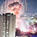 Nuvem formada pela explosão de depósito clandestino de fogos de artifício no Tatuapé, em São Paulo — Foto: Reprodução