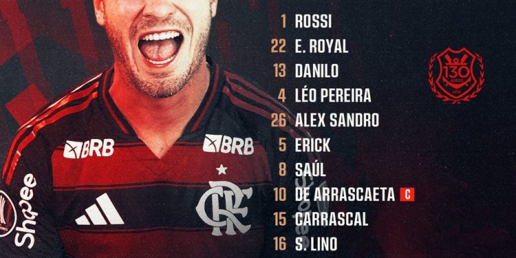 Escalação do Flamengo para enfrentar São Paulo — Foto: Divulgação