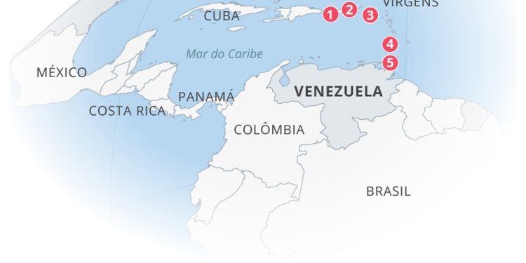 A infraestrutura militar americana no Caribe — Foto: Arte O GLOBO