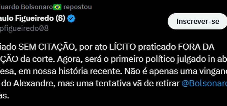 Eduardo Bolsonaro republica postagem de Paulo Figueiredo — Foto: Reprodução
