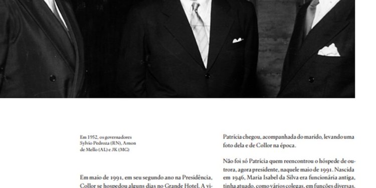 Página do livro sobre o Grande Hotel Termas Araxá — Foto: Divulgação