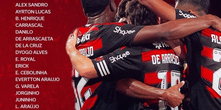 Relacionados pelo Flamengo para enfrentar o Atlético-MG — Foto: Divulgação