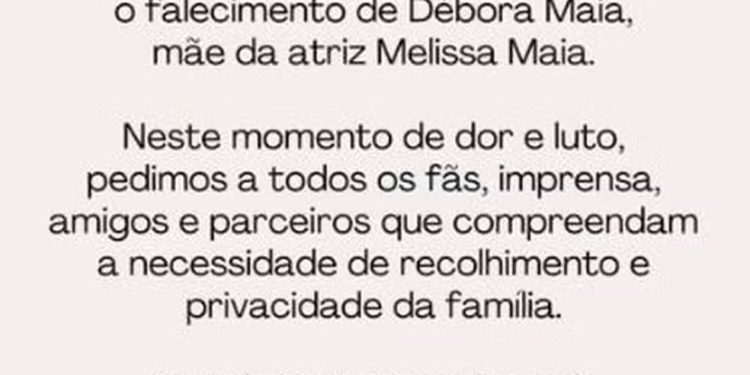 Nota publicada por Mel Maia — Foto: Reprodução/Instagram
