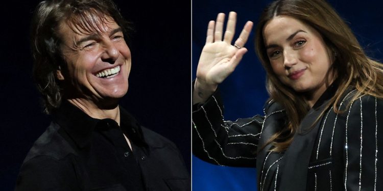 Tom Cruise e Ana de Armas: veículos apontam relacionamento entre os atores — Foto: Valerie Macon/AFP