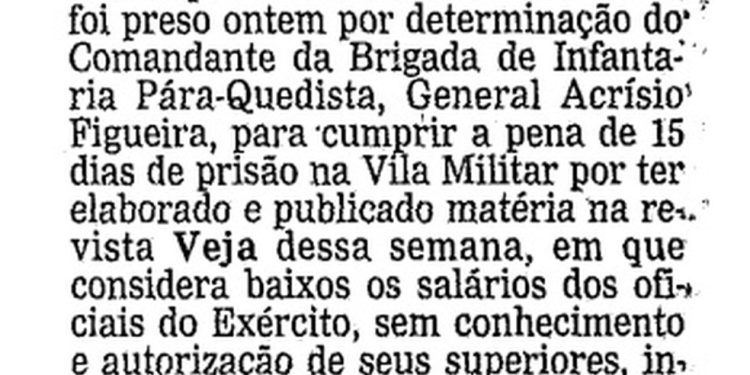Nota publicada pelo Globo em 3 de setembro de 1986 — Foto: Reprodução / Arquivo
