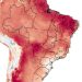 Mapa do Inpe mostra temperaturas máximas para a segunda-feira — Foto: Divulgação | Inpe